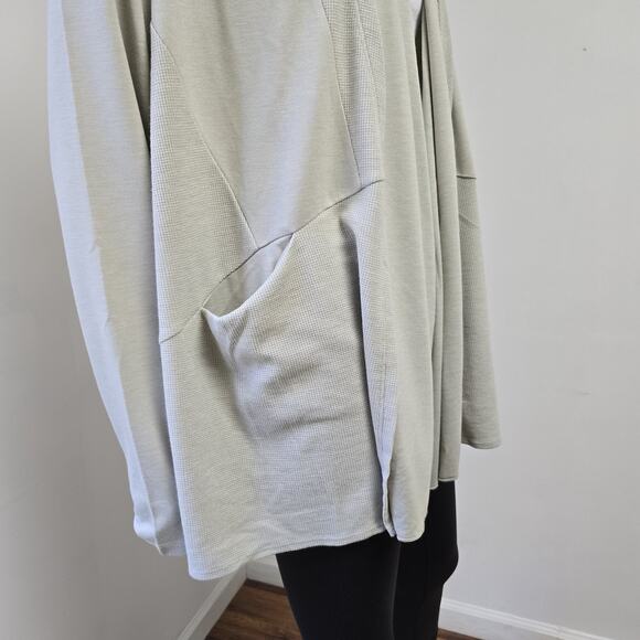 Logo Lounge Lori Goldstein Cardigan Size XL Gray Open Front Pockets Mixed Media - Picture 6 of 11